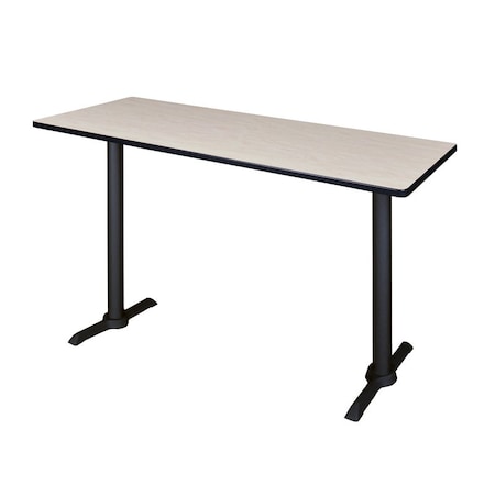 Cain Rectangle Cain Cafe Training Table, 66 W, 24 L, 42 H, Wood, Metal Top, Maple MCTRCT6624PL